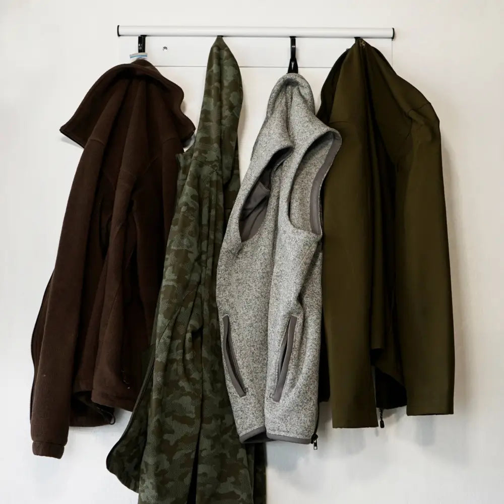 18-Inch Wall-Mounted Storage System with Adjustable Hooks – Heavy-Duty Organizer for Tools, Brooms, Mops, and More – Ideal for Garages, Kitchens, Closets, and Sheds