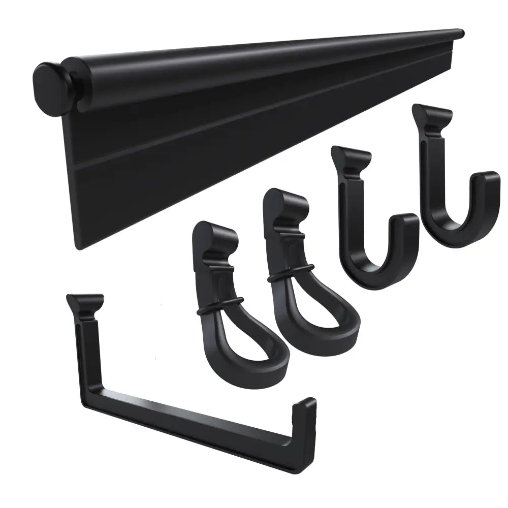 18-Inch Wall-Mounted Storage System with Adjustable Hooks – Heavy-Duty Organizer for Tools, Brooms, Mops, and More – Ideal for Garages, Kitchens, Closets, and Sheds
